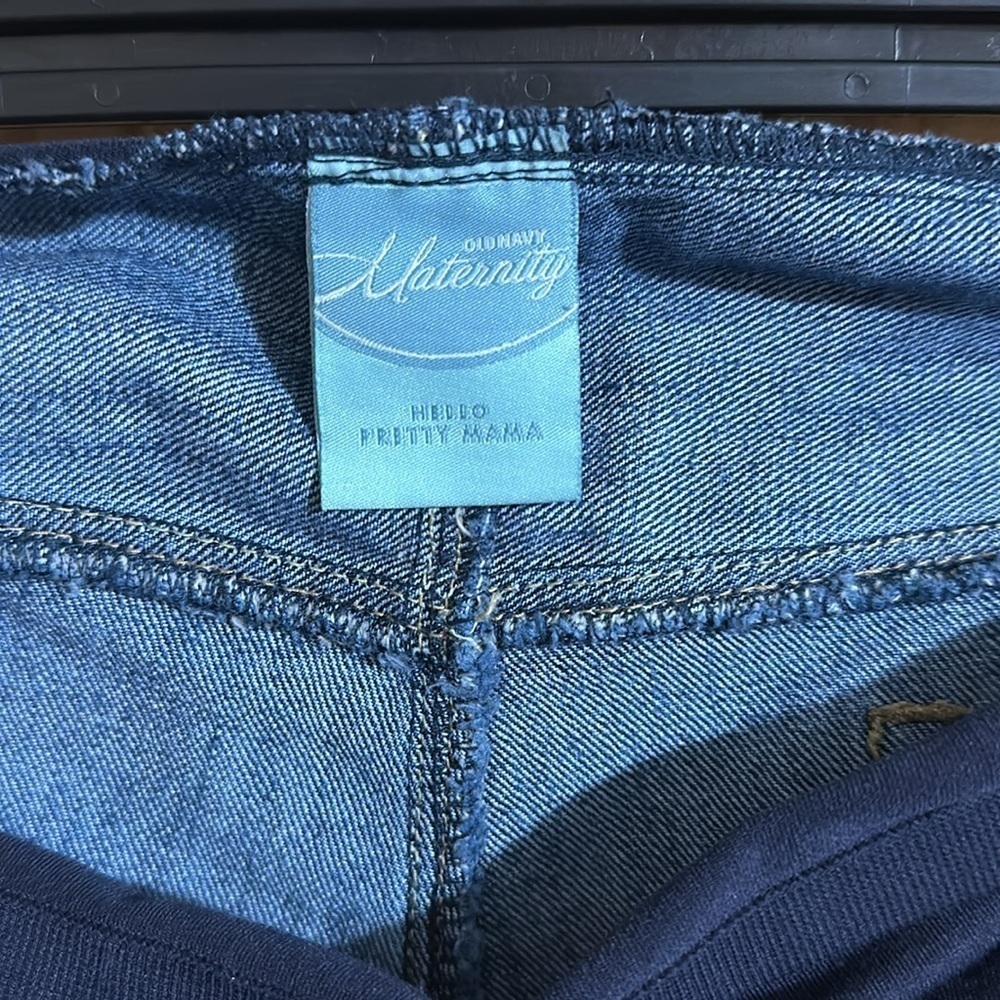 Old Navy Maternity Hello Pretty Mama Denim Jean Pant Full Stomach Belly Panel - Picture 4 of 5